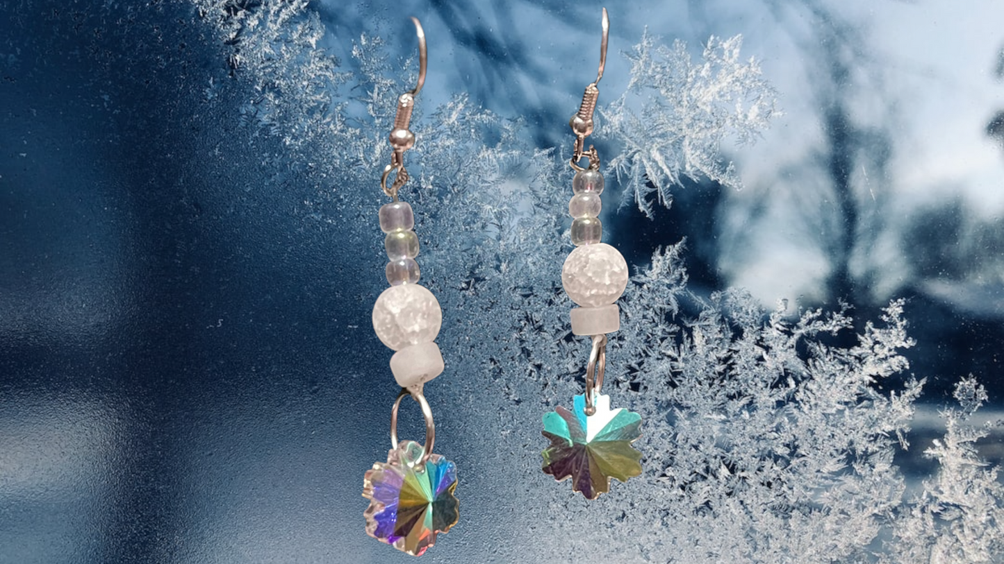 Snowflake Crystal Necklace and Earring Set