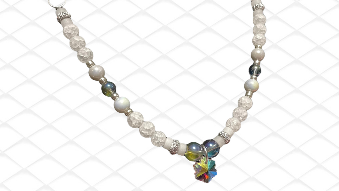 Snowflake Crystal Necklace and Earring Set