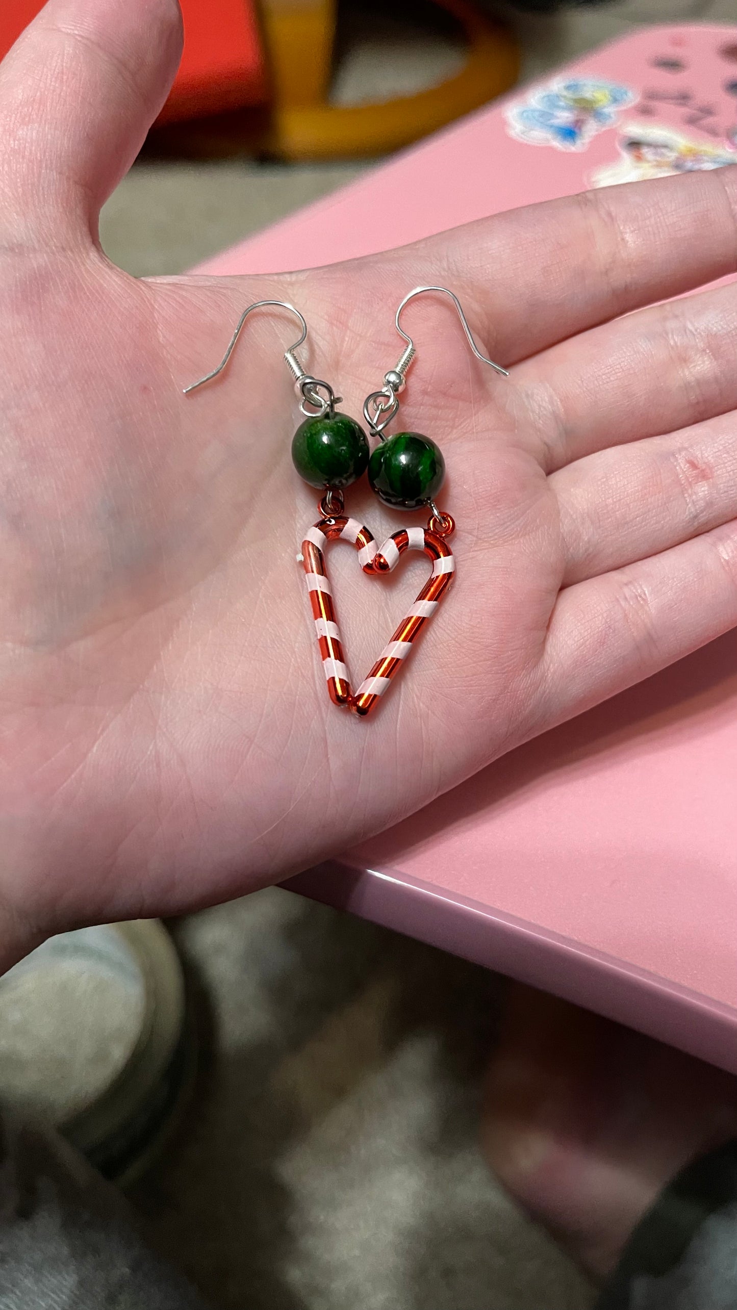 Candy Cane Christmas Earrings