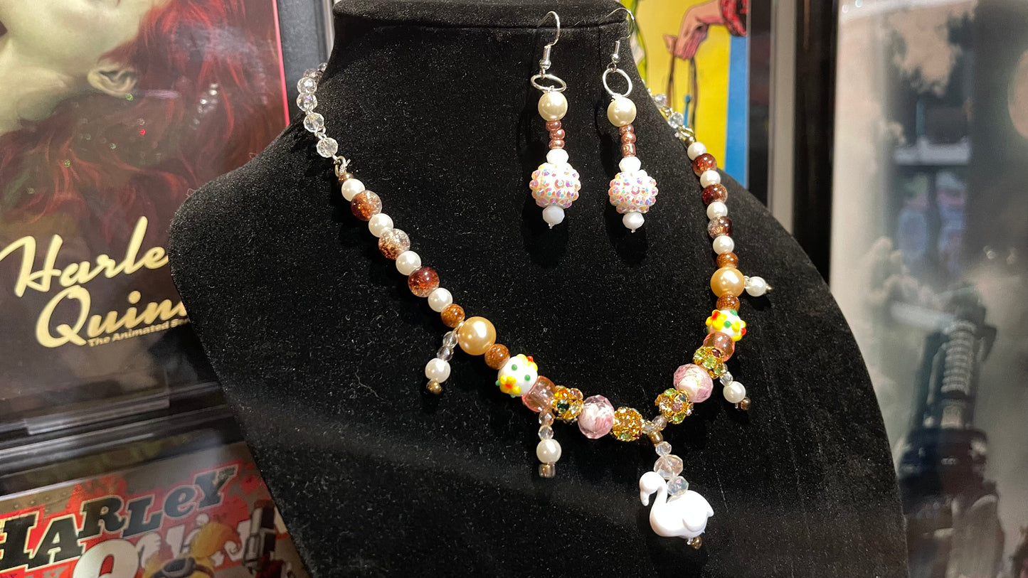 Forgotten Swan Necklace and Earring Set