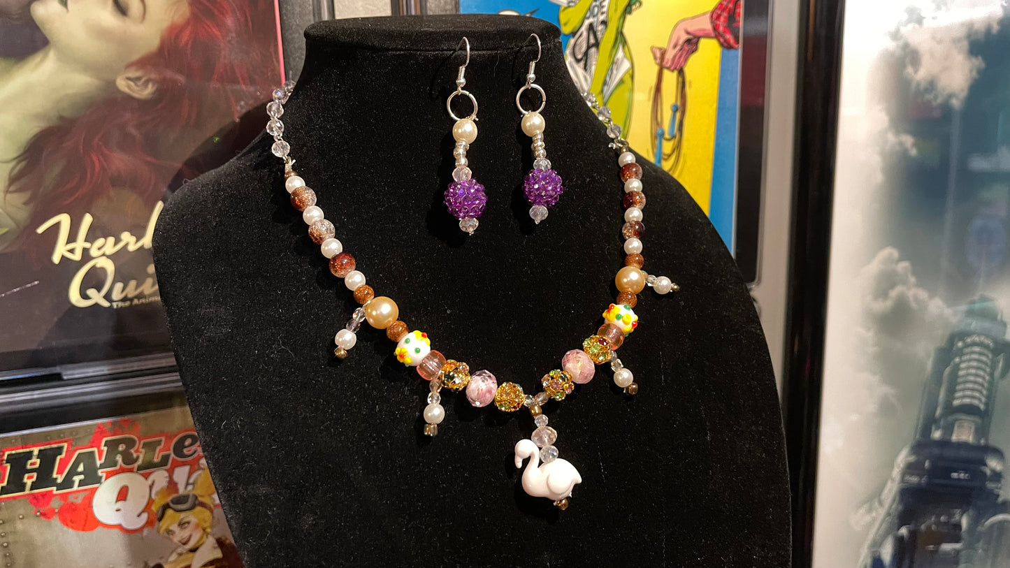 Forgotten Swan Necklace and Earring Set