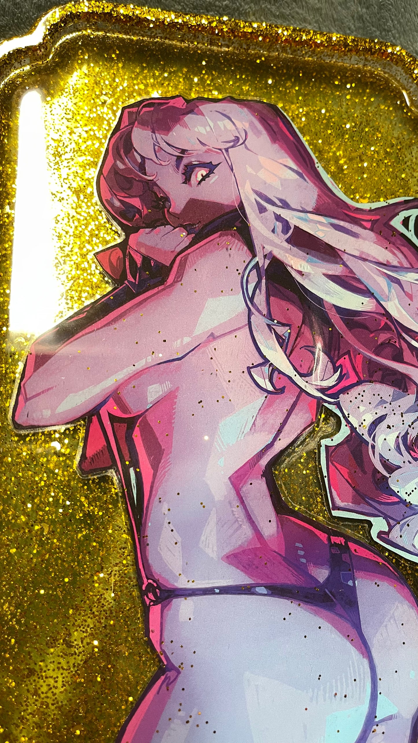 Golden Comic Book Resin Large Tray