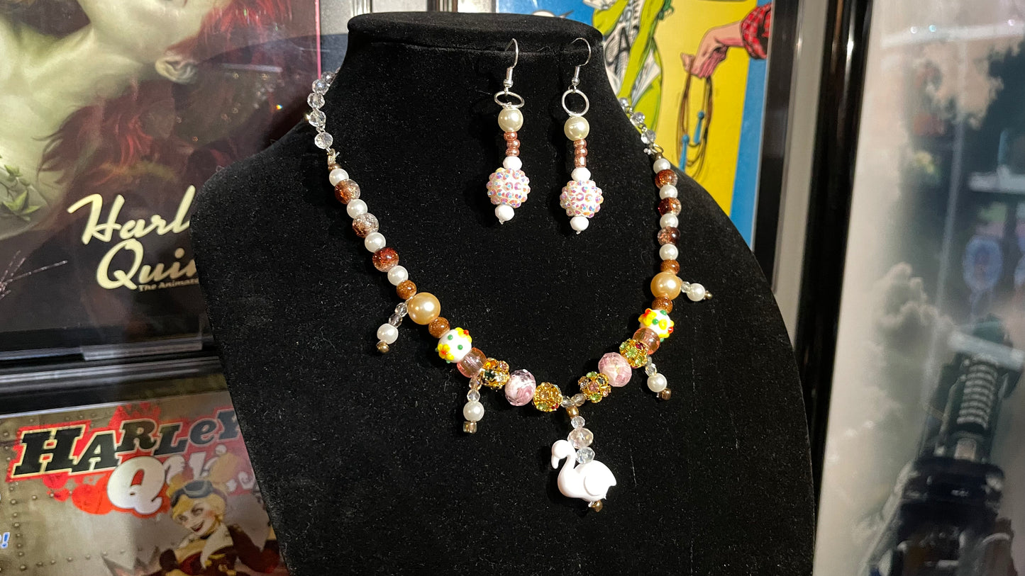Forgotten Swan Necklace and Earring Set