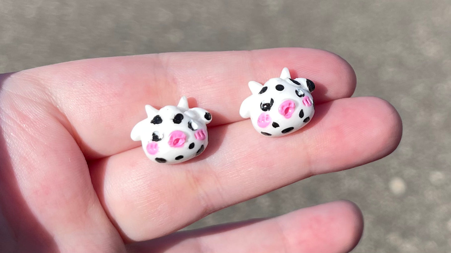 Moo-Tastic Cow Stud Earrings