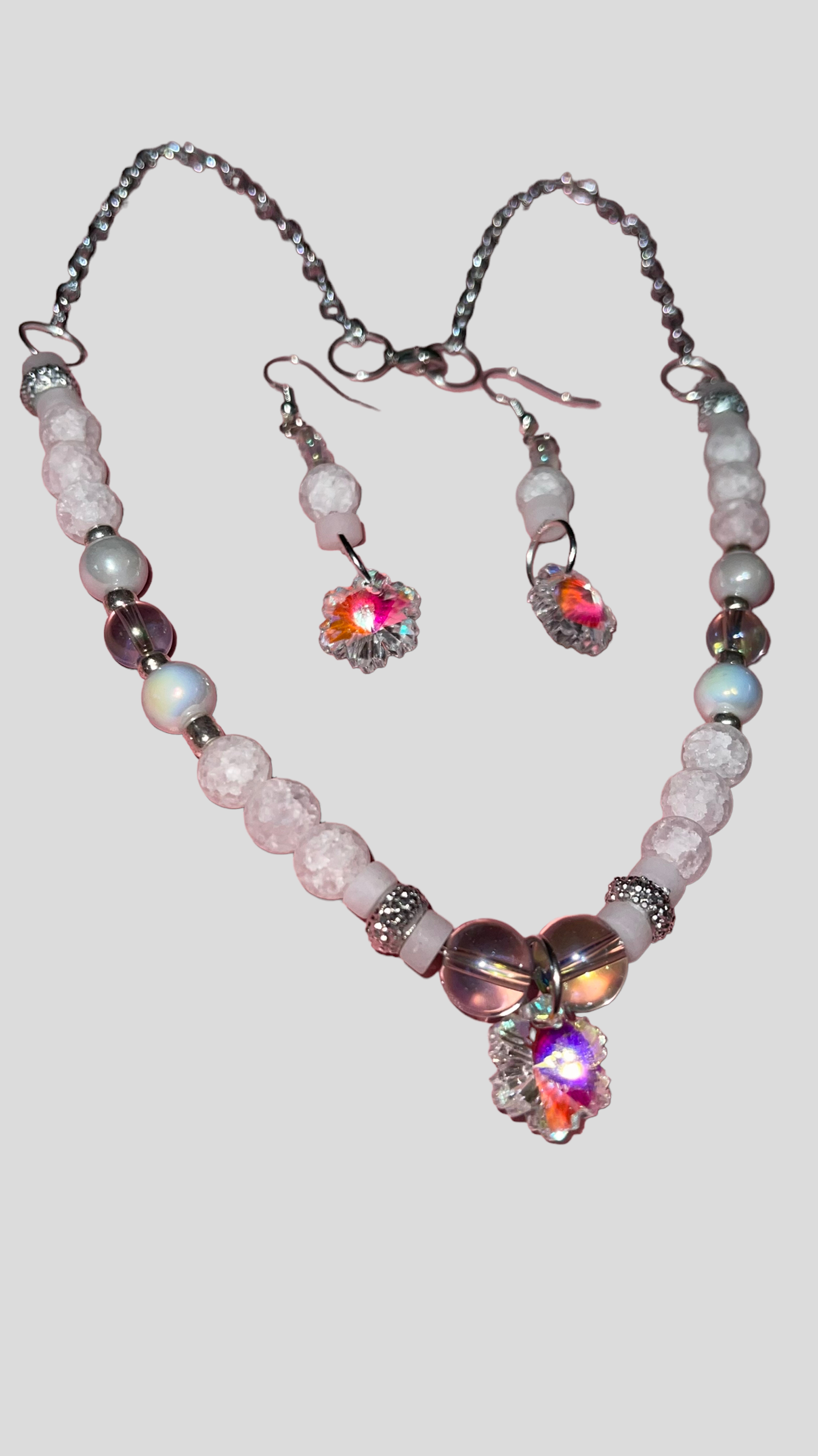 Snowflake Crystal Necklace and Earring Set