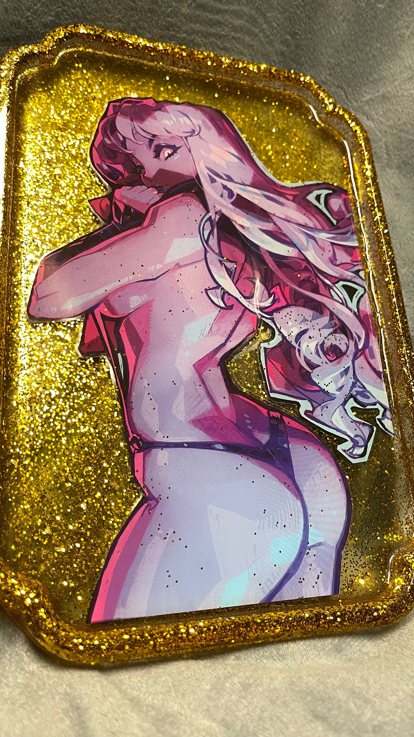 Golden Comic Book Resin Large Tray