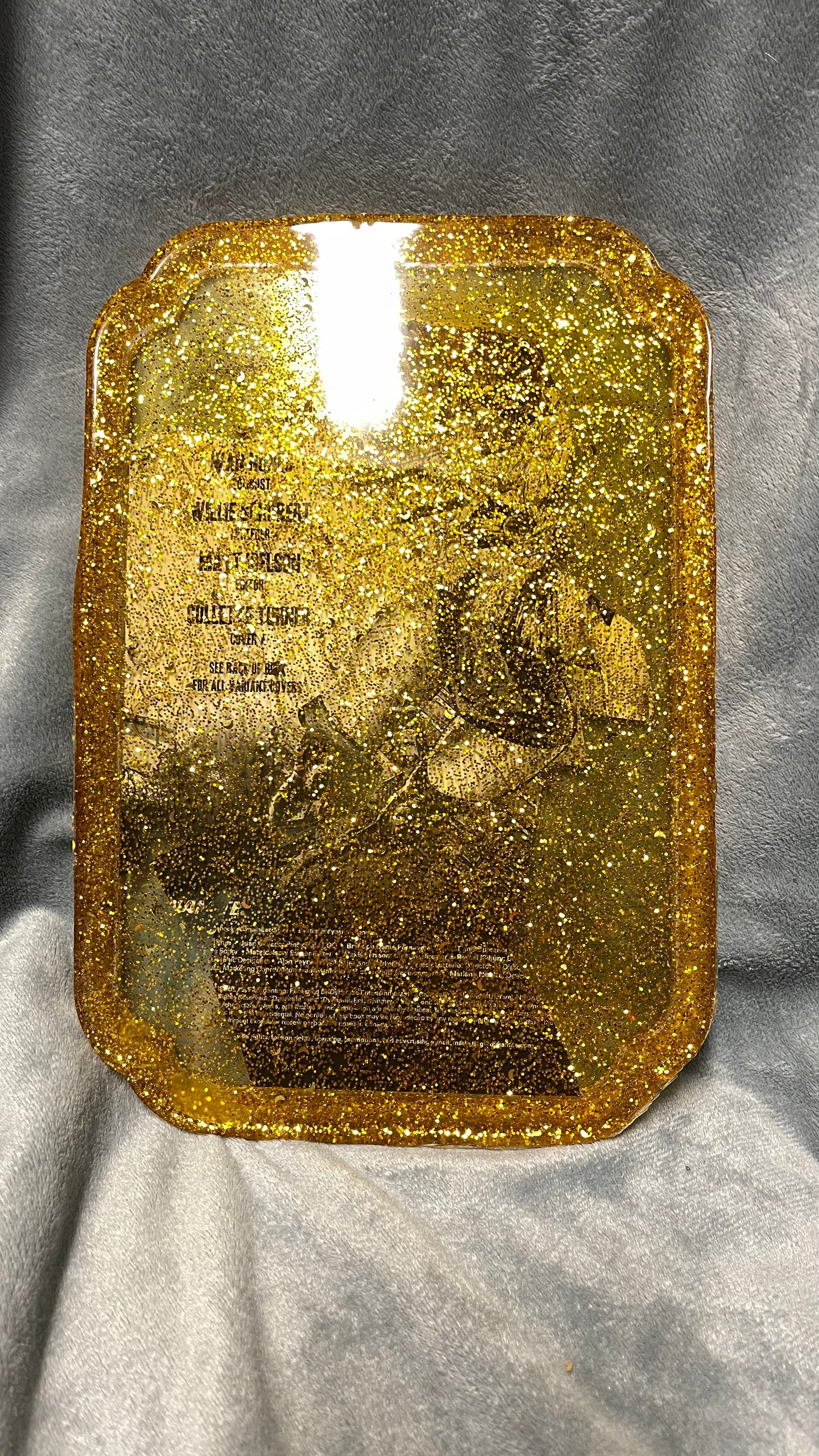 Golden Comic Book Resin Large Tray