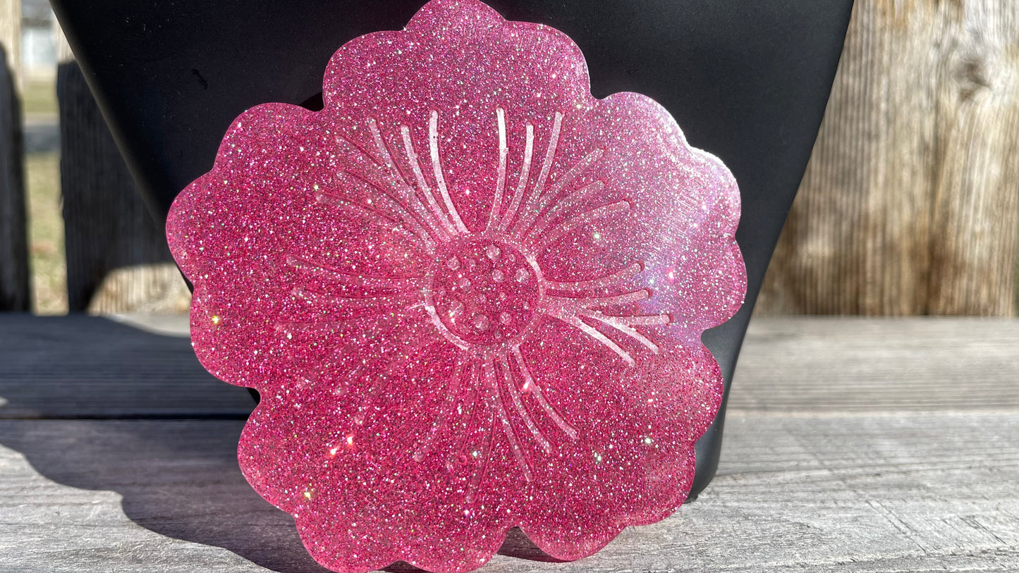 Pink Cherry Blossom Resin Coaster