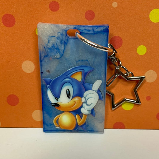 Blue Comic Book Resin Mini Keychain