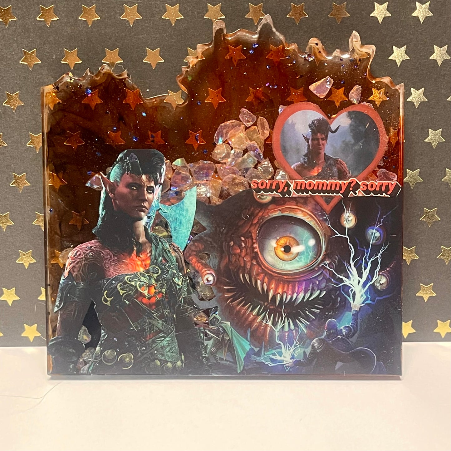 Dragon Demon Mommy Comic Book Resin Coaster