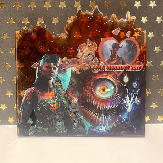 Dragon Demon Mommy Comic Book Resin Coaster