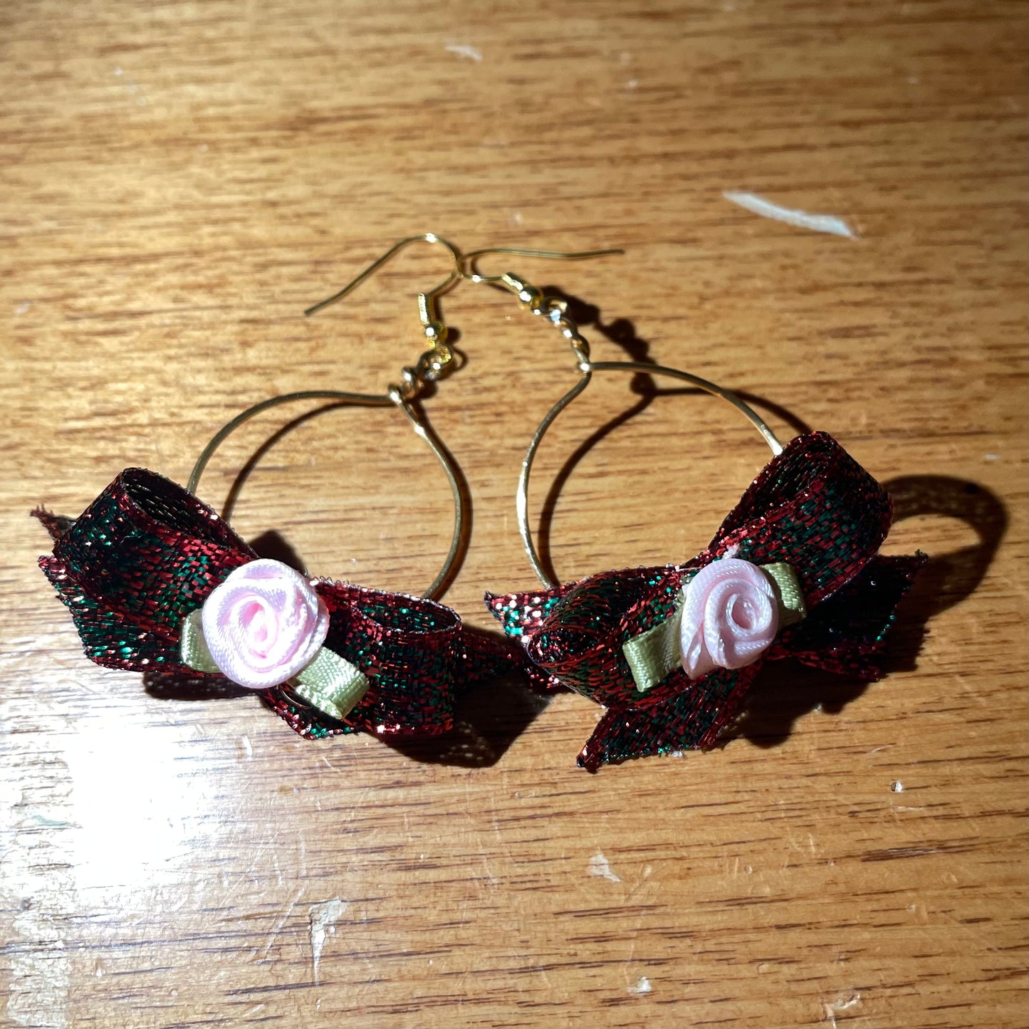 Christmas Rose Bow Earrings