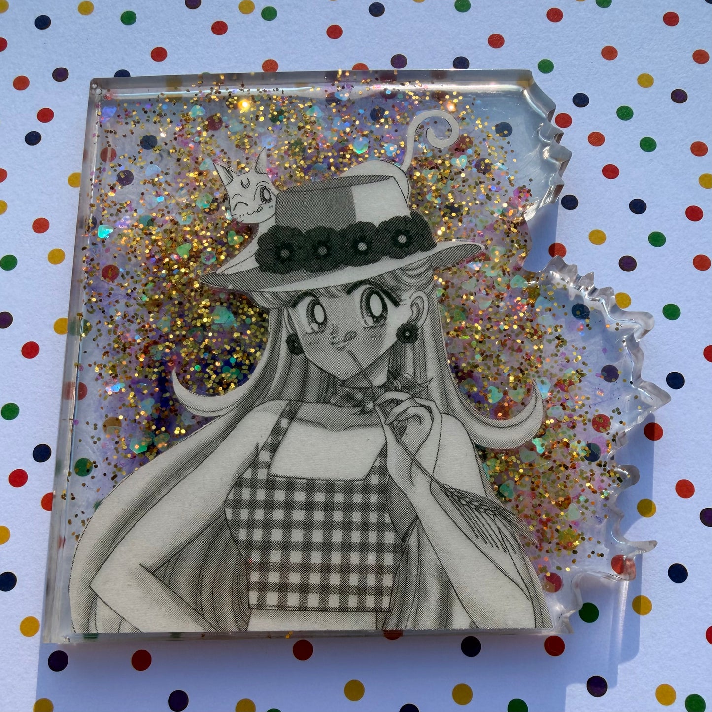 Sparkly Sailor Comic Book Resin Coaster