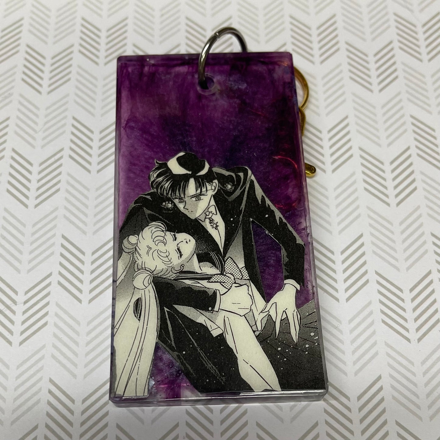 Purple Manga Resin Large Keychain