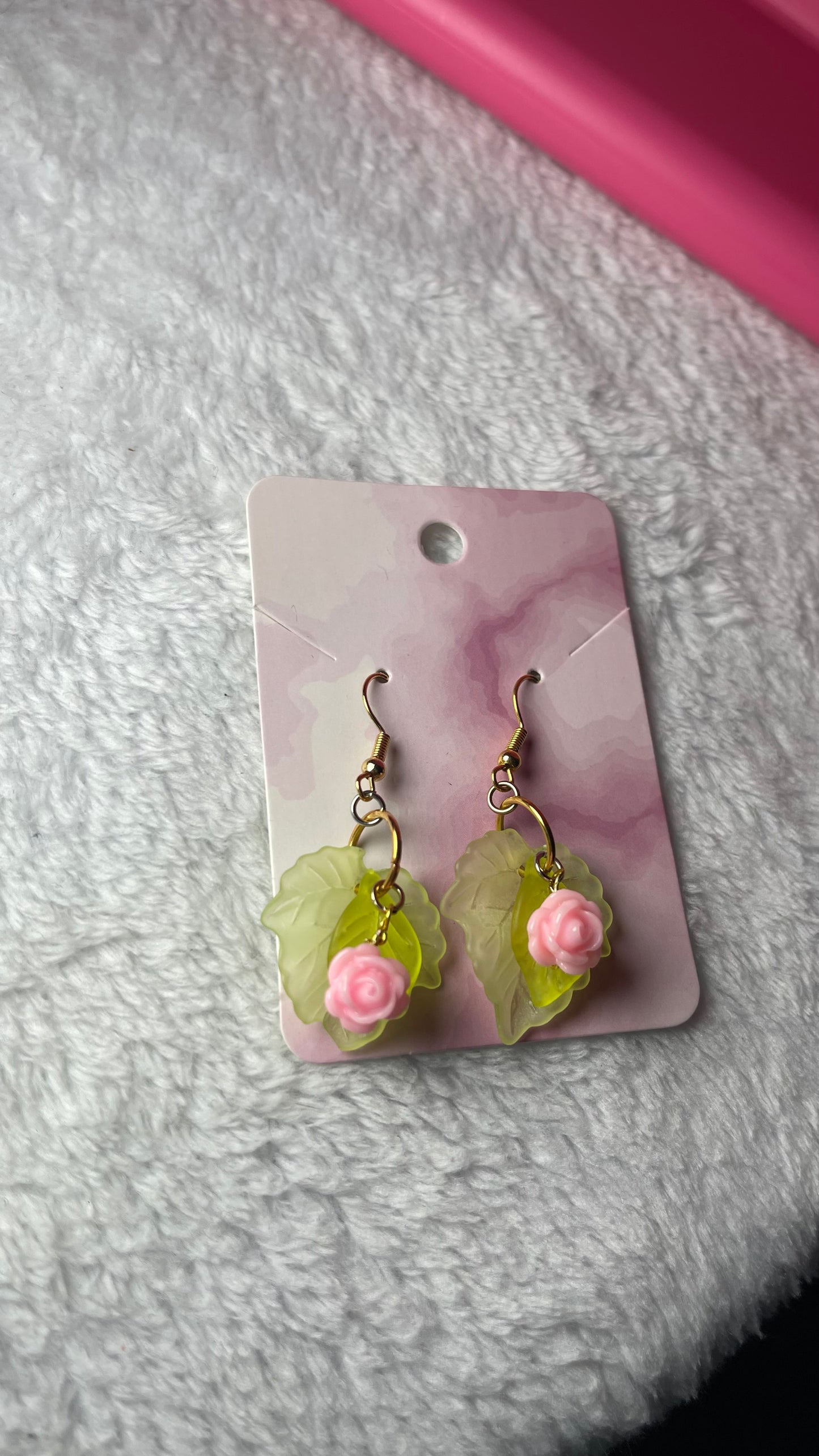 Double Leaf Rose Earrings