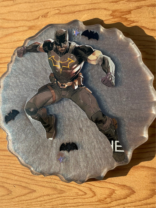 Grey Comic Book Resin Coaster