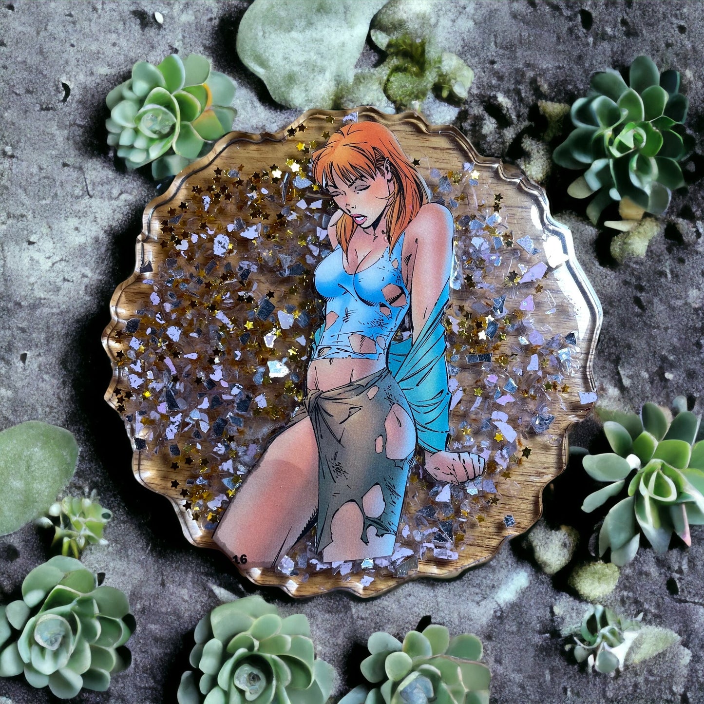 “Torn to Pieces” Comic Book Resin Coaster