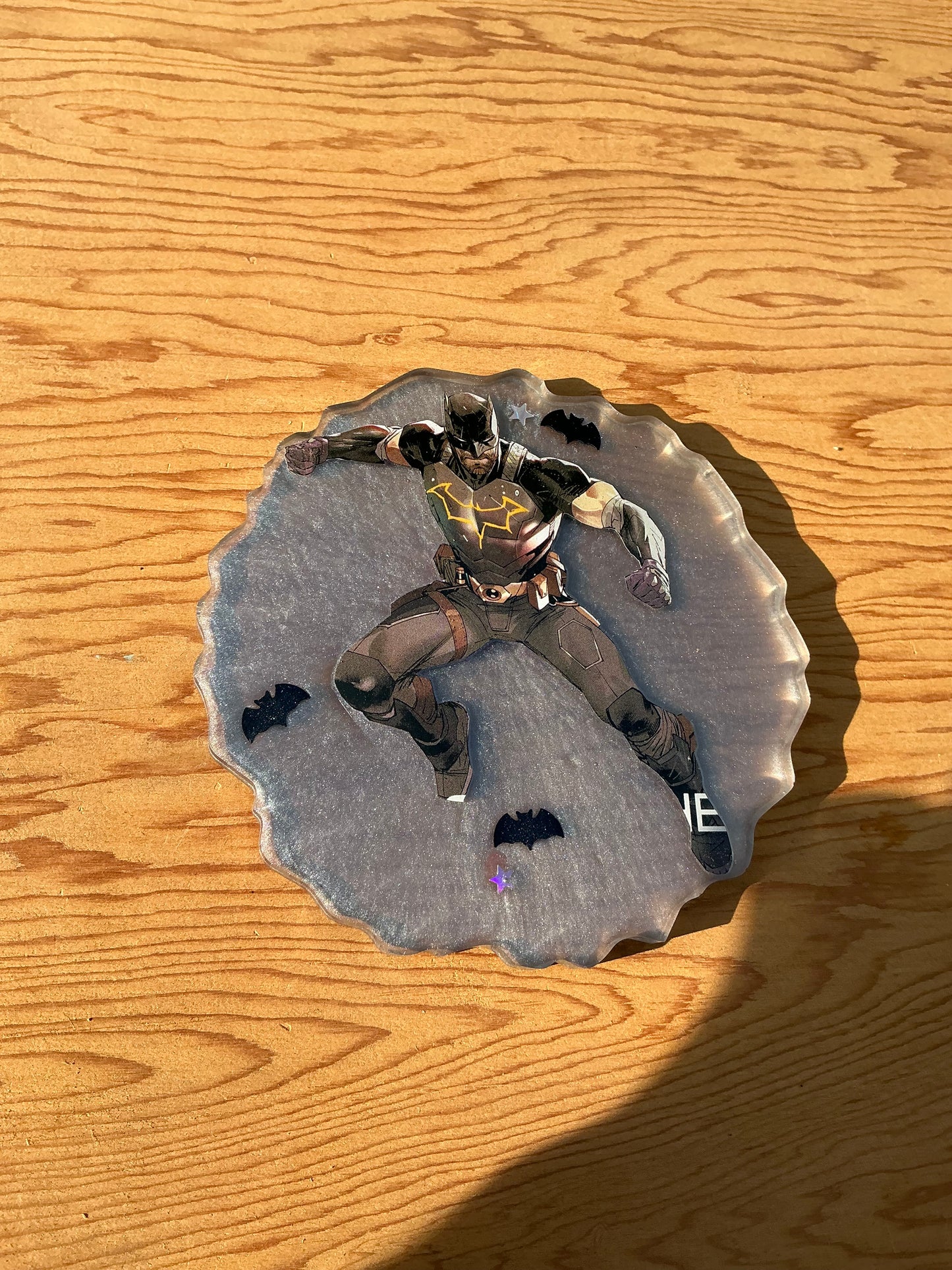 Grey Comic Book Resin Coaster