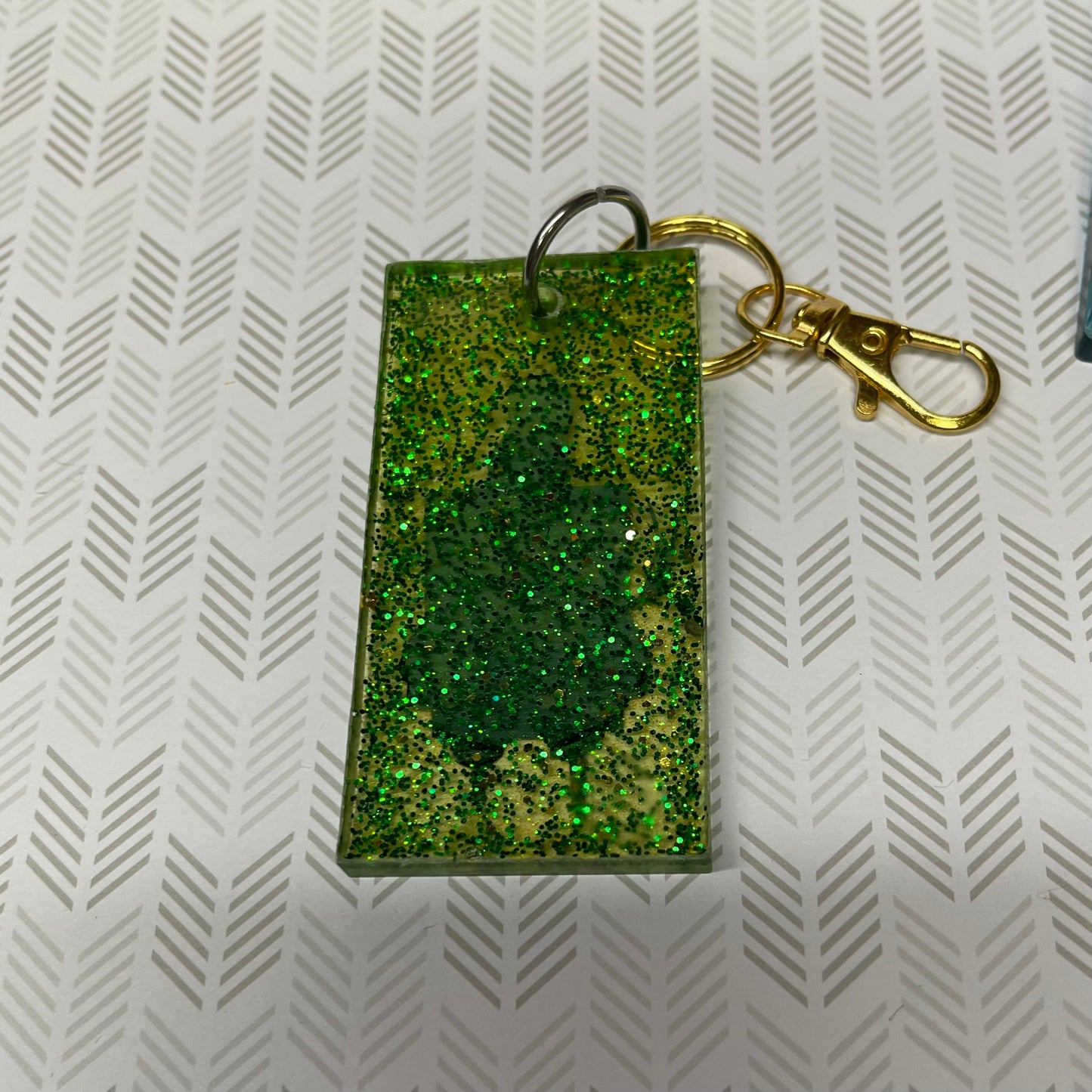 Green Comic Book Resin Keychain