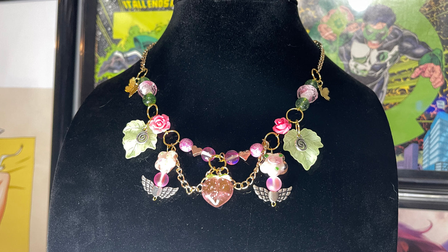 Spring Peach Blossom Necklace