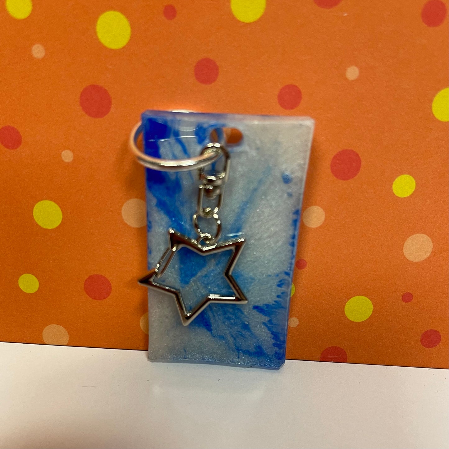 Blue Comic Book Resin Mini Keychain