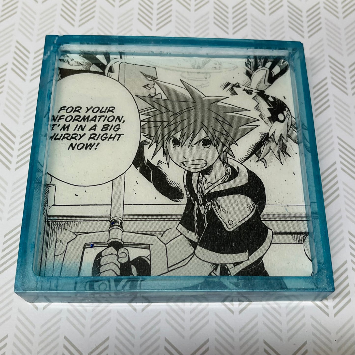 “In A Hurry” Manga Resin Coaster