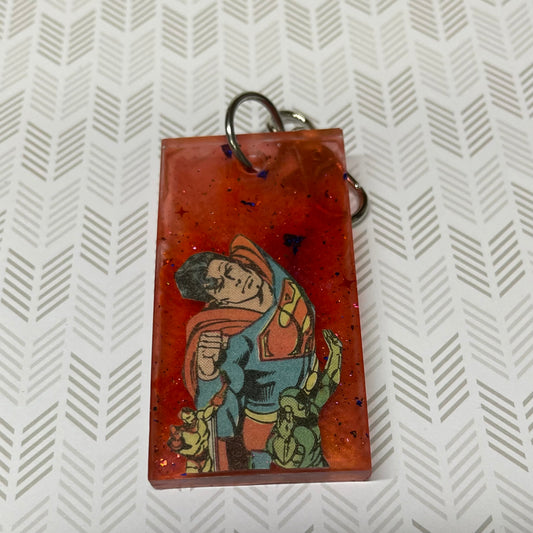 “Saving The Day” Comic Book Resin Keychain