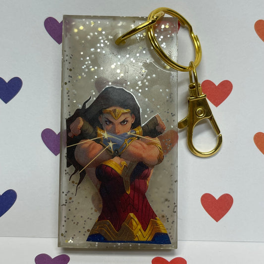 Bulletproof Woman Comic Book Resin Keychain