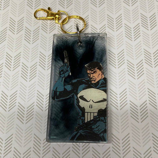 Black Comic Book Resin Large Keychain