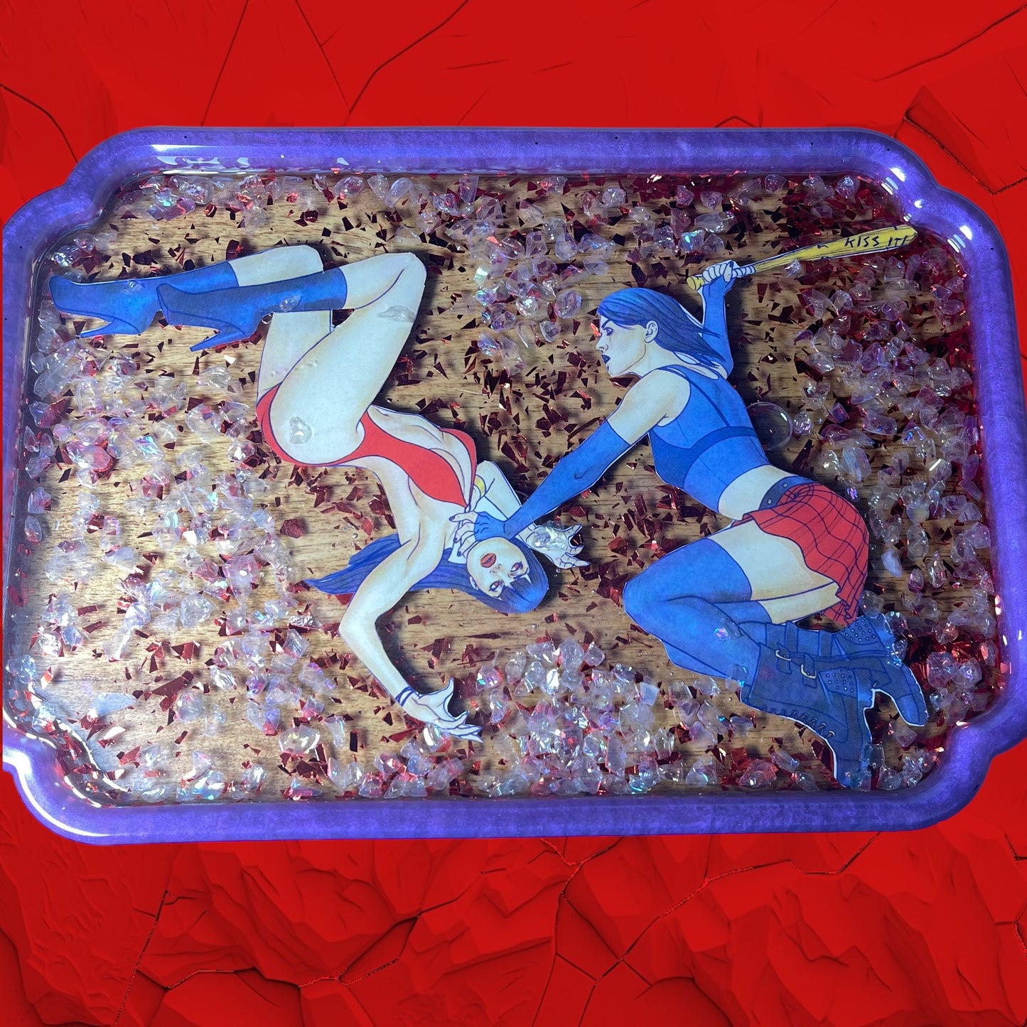 “Hackin’ and Vampin’” Comic Book Resin Large Tray