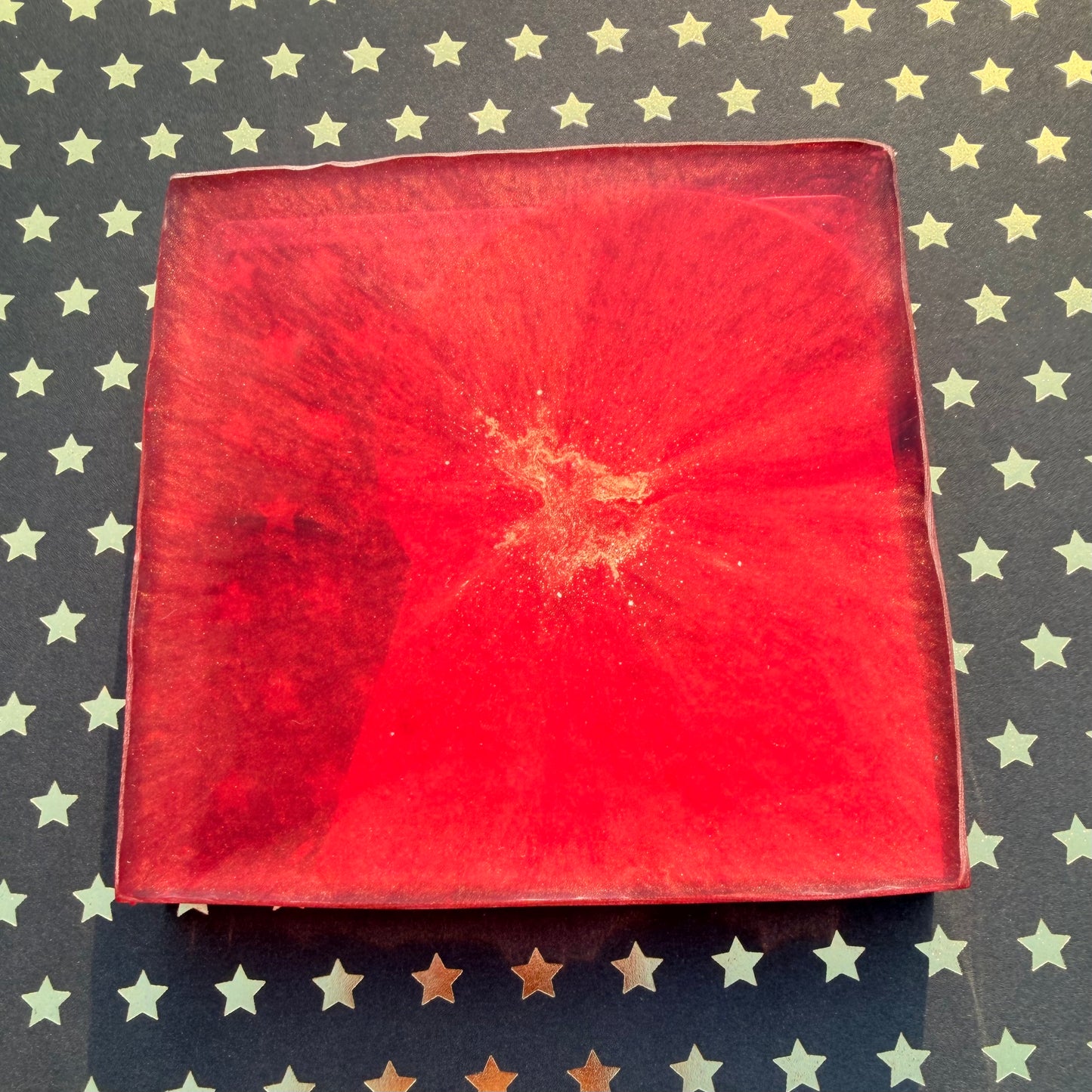 Red Comic Book Resin Coaster
