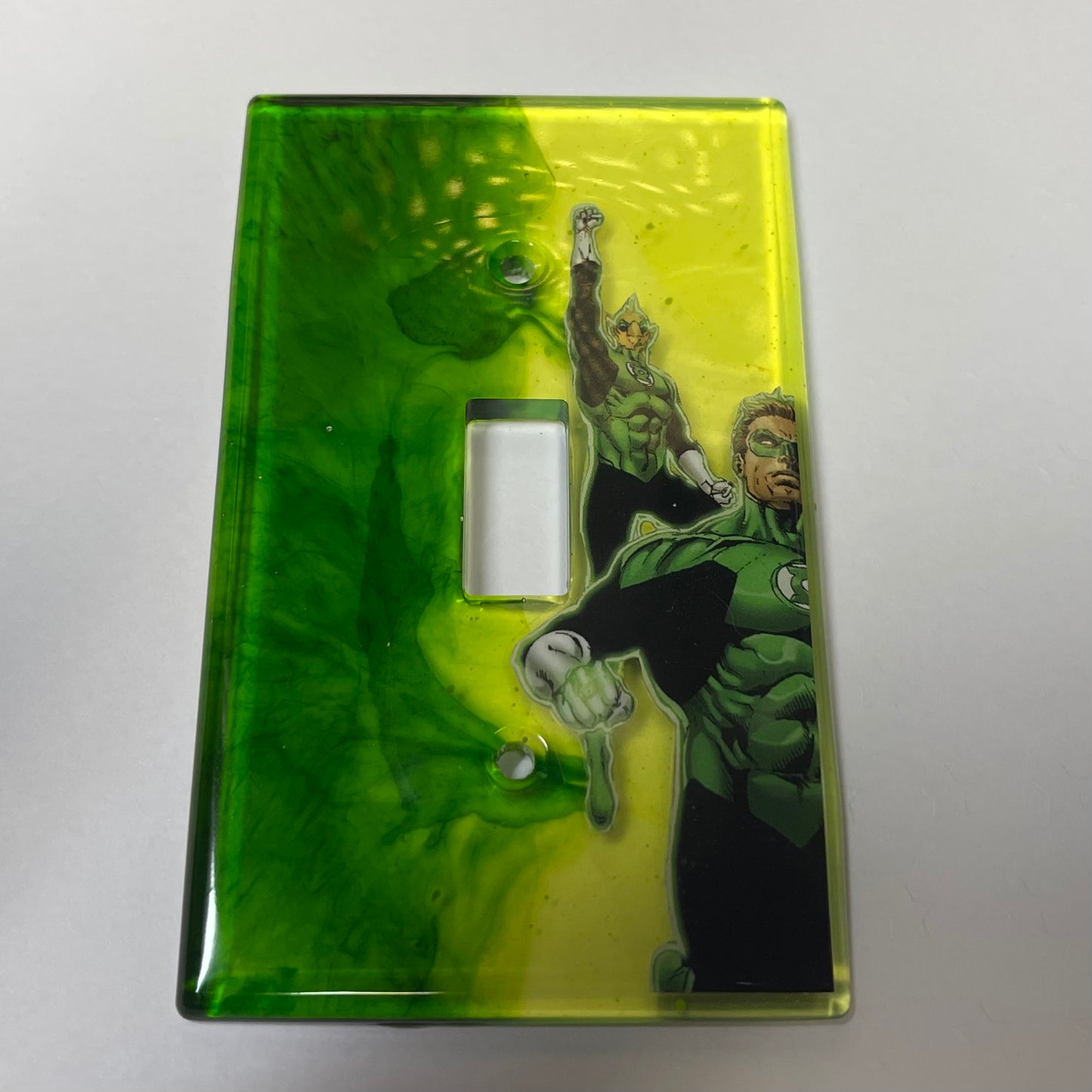 Green Comic Book Resin Light Switch Cover