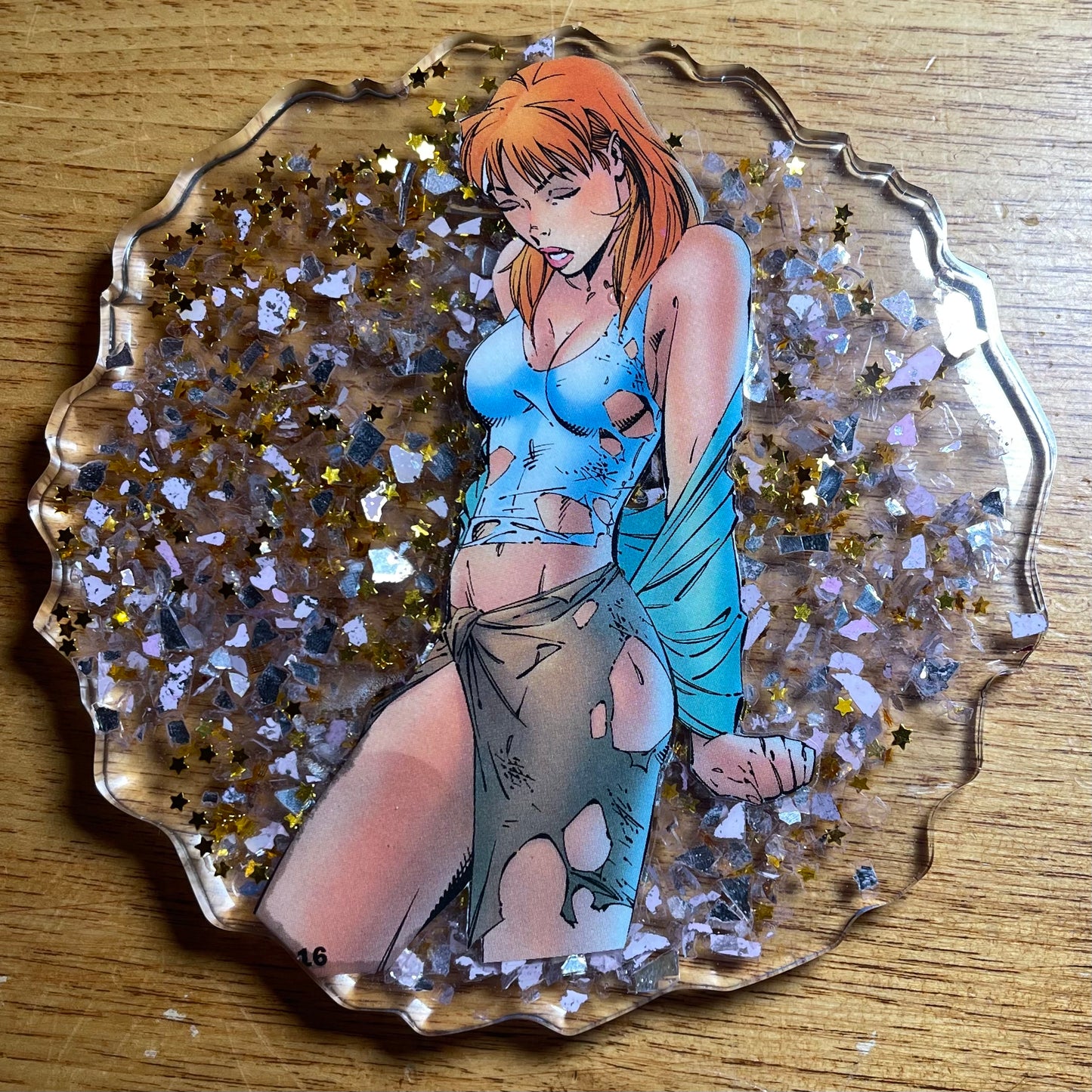 “Torn to Pieces” Comic Book Resin Coaster