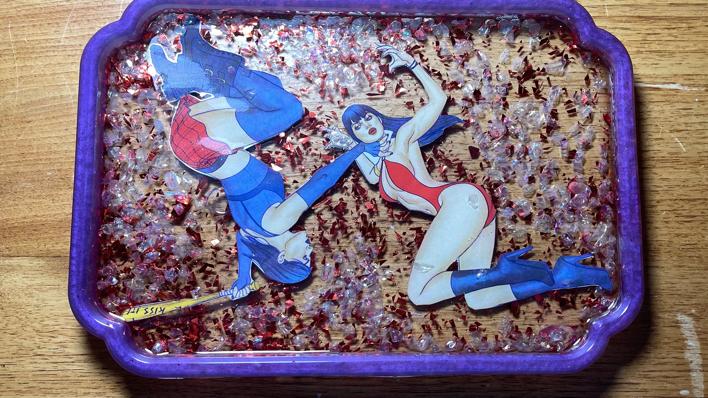 “Hackin’ and Vampin’” Comic Book Resin Large Tray