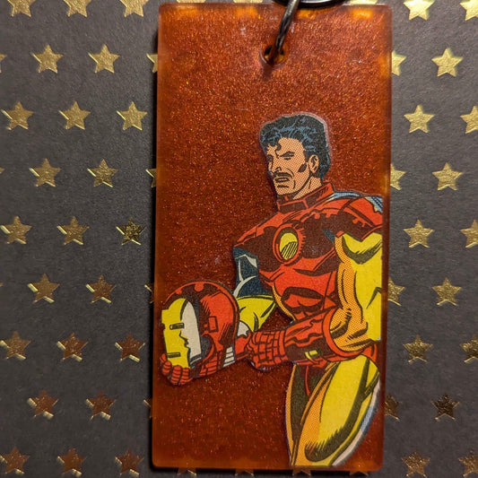 “Iron” Comic Book Resin Large Keychain