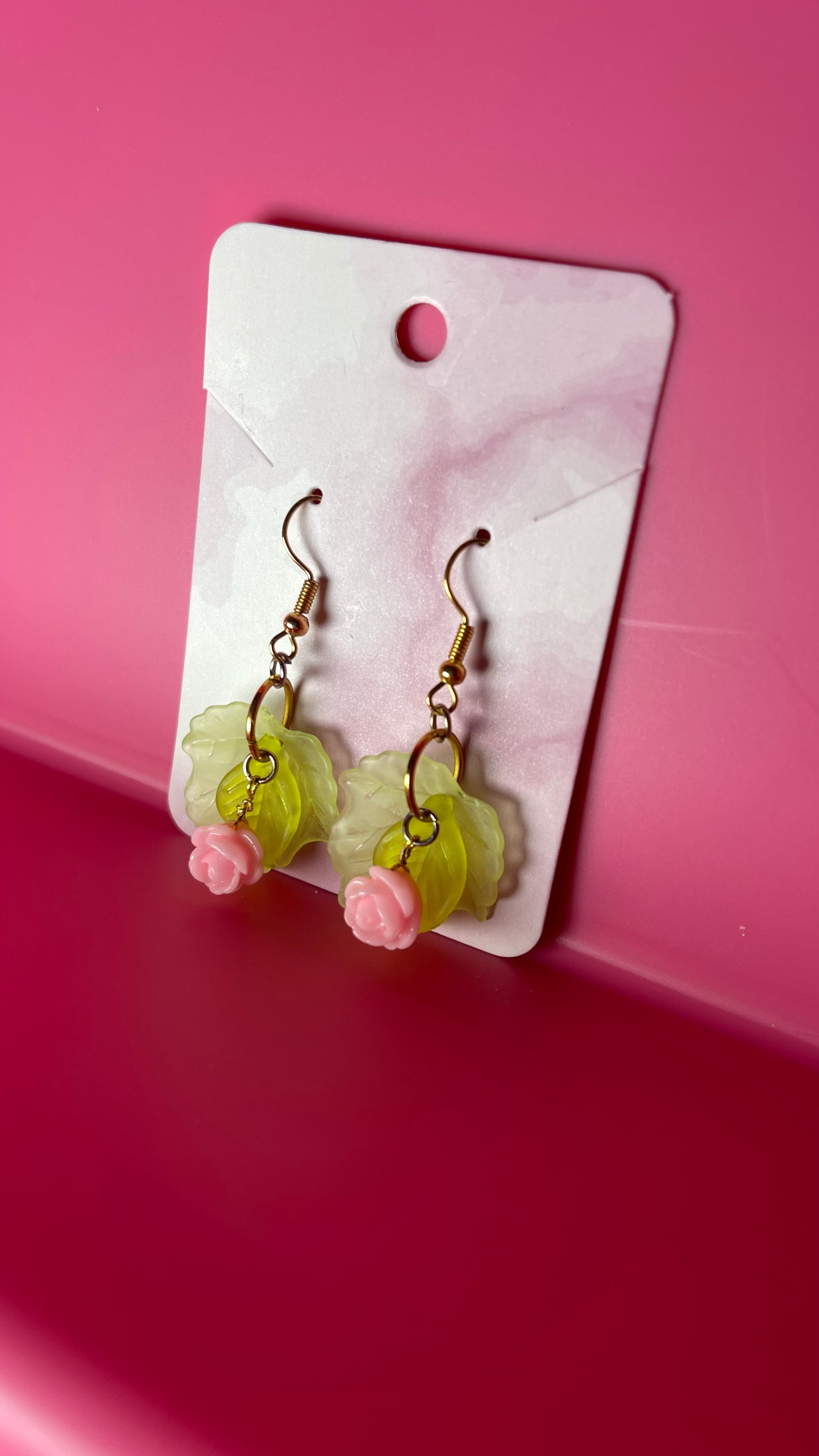 Double Leaf Rose Earrings