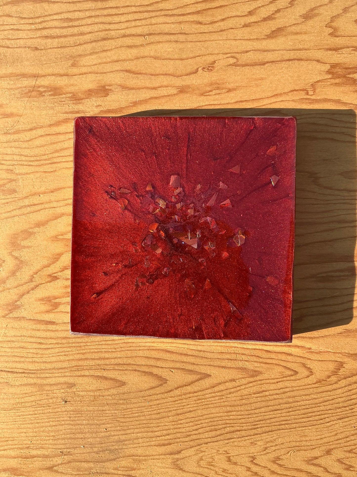 Red Daring Comic Book Resin Coaster