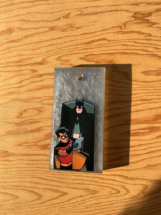 Grey Comic Book Resin Keychain
