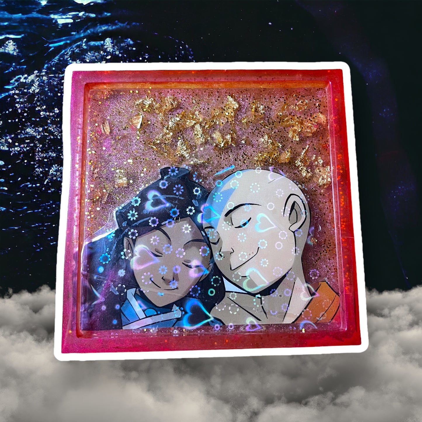 Elemental Love Comic Book Resin Coaster