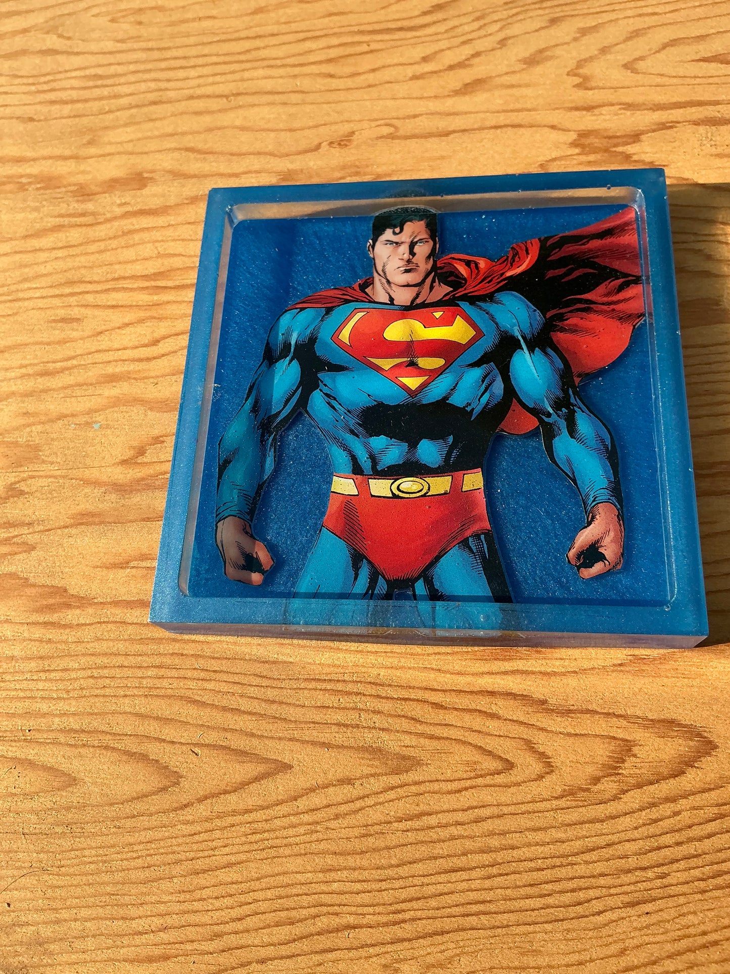 Super Blue Comic Book Resin Coaster