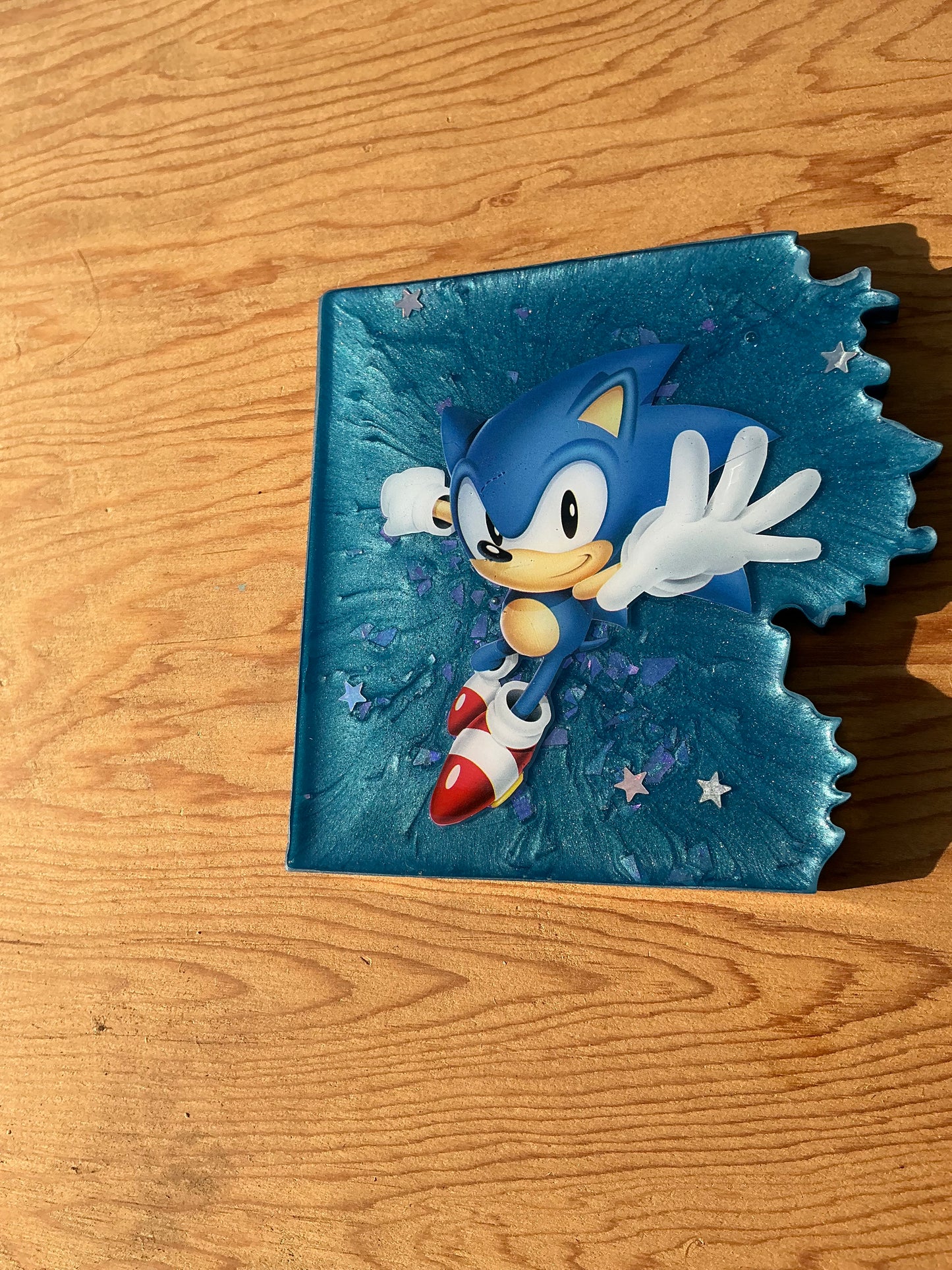 Blue Blur Comic Book Resin Coaster