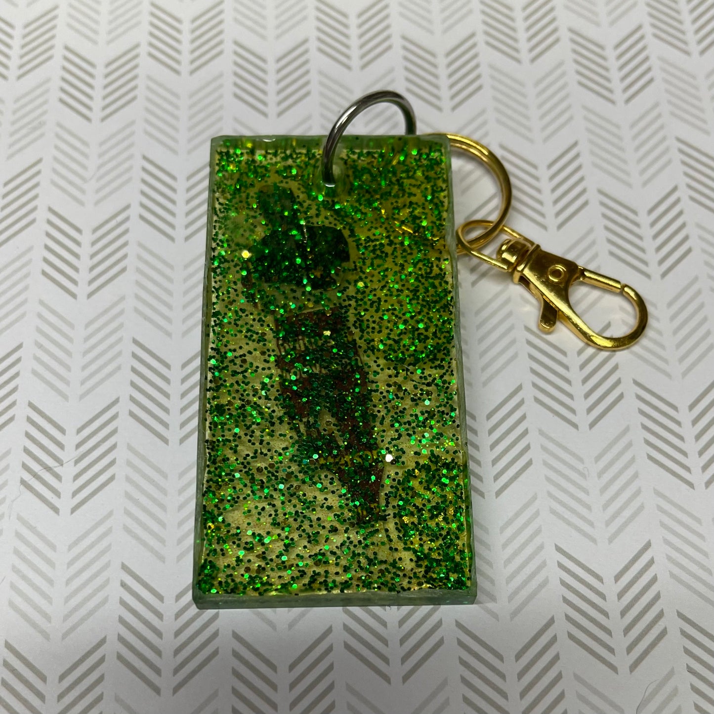 Super Green Comic Book Resin Keychain