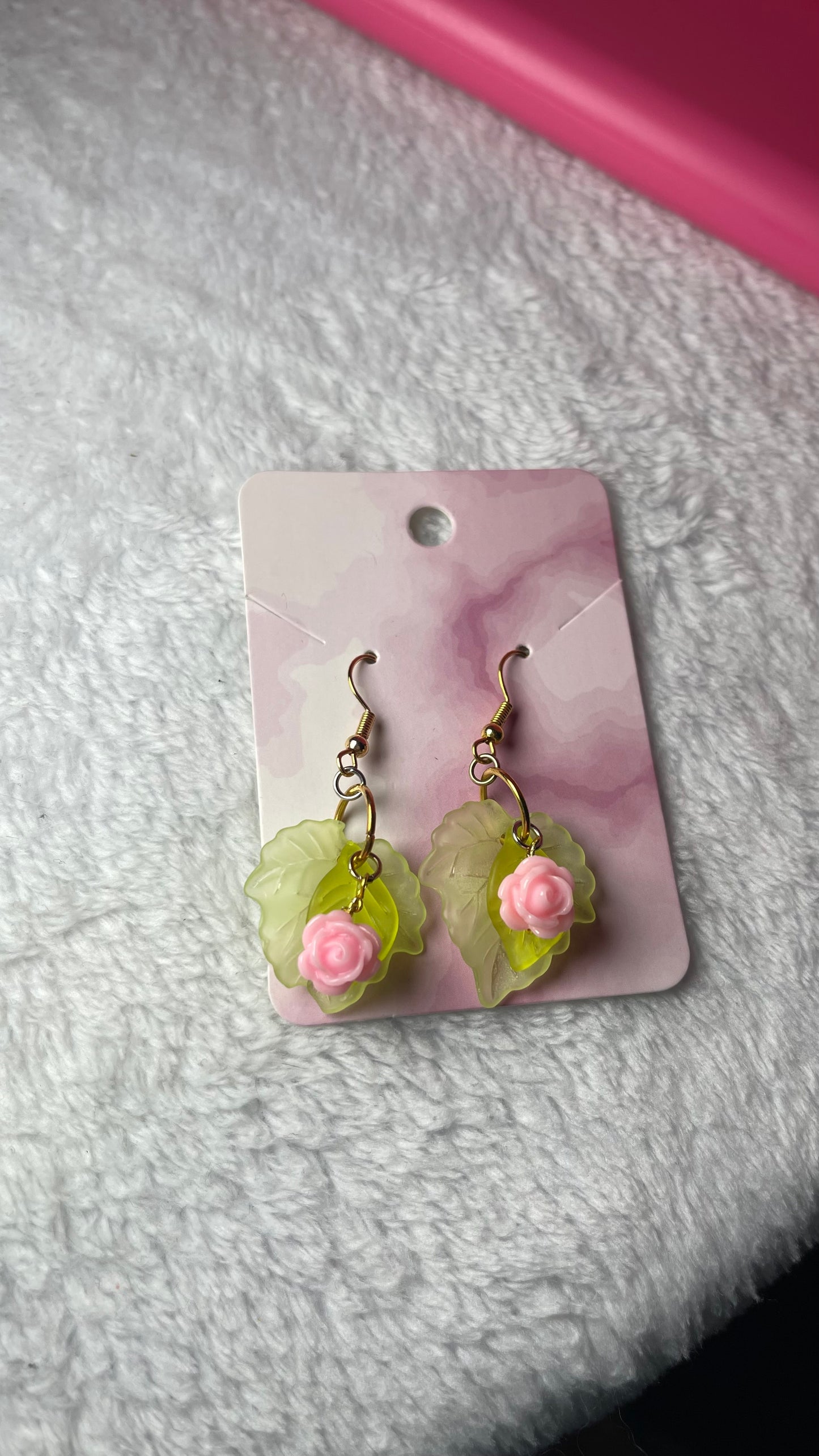 Double Leaf Rose Earrings