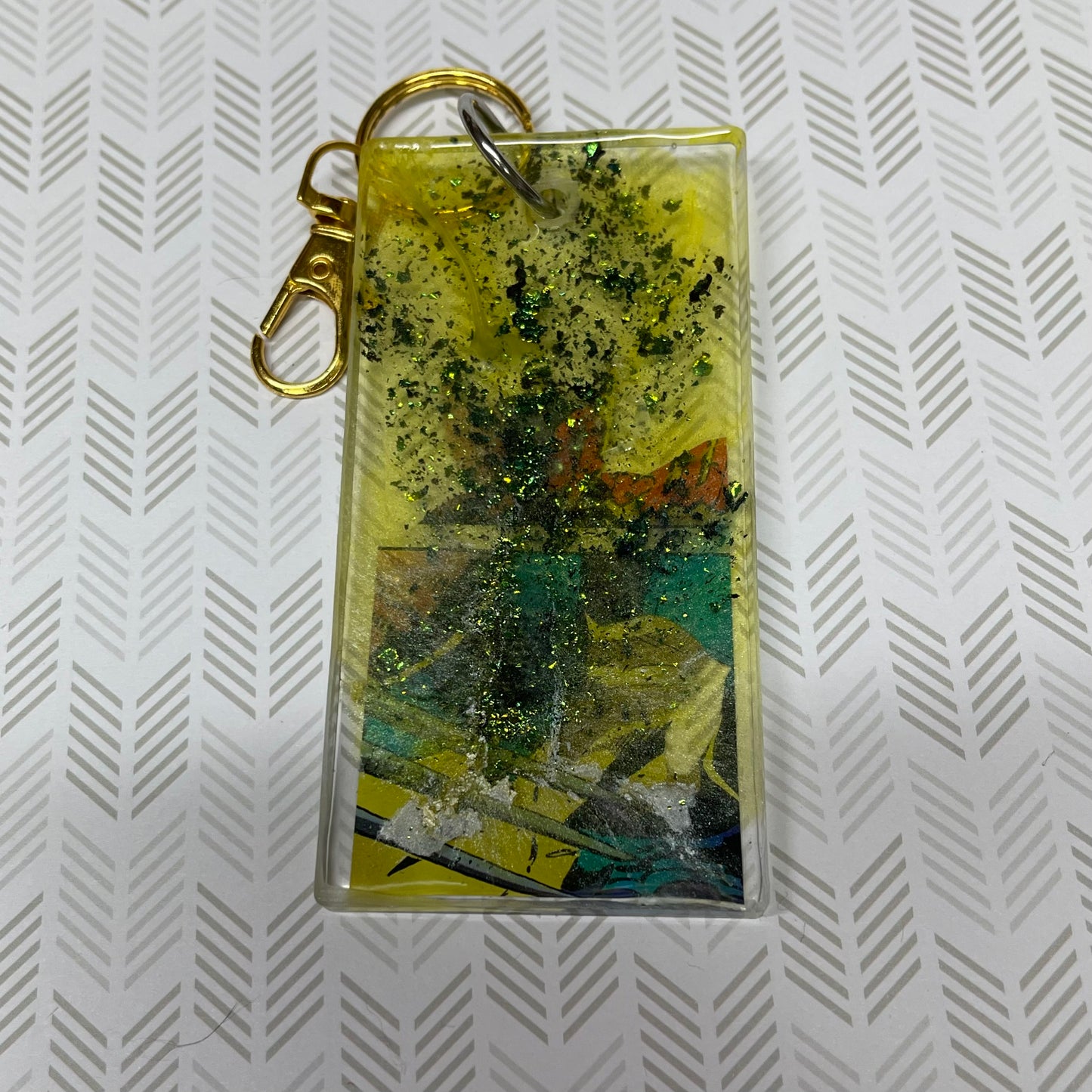 Yellow Comic Book Resin Keychain