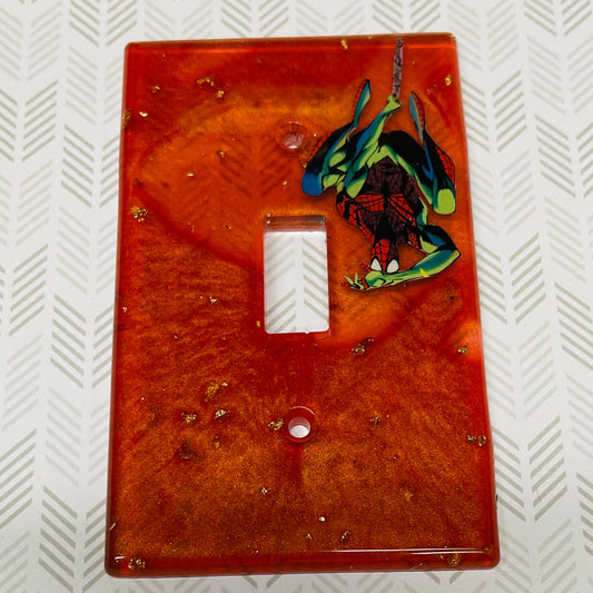 Red Comic Book Resin Light Switch Cover