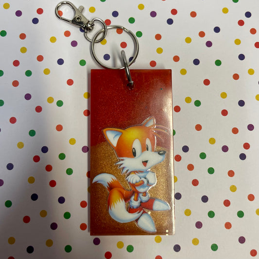 Cute Fox Comic Book Resin Large Keychain