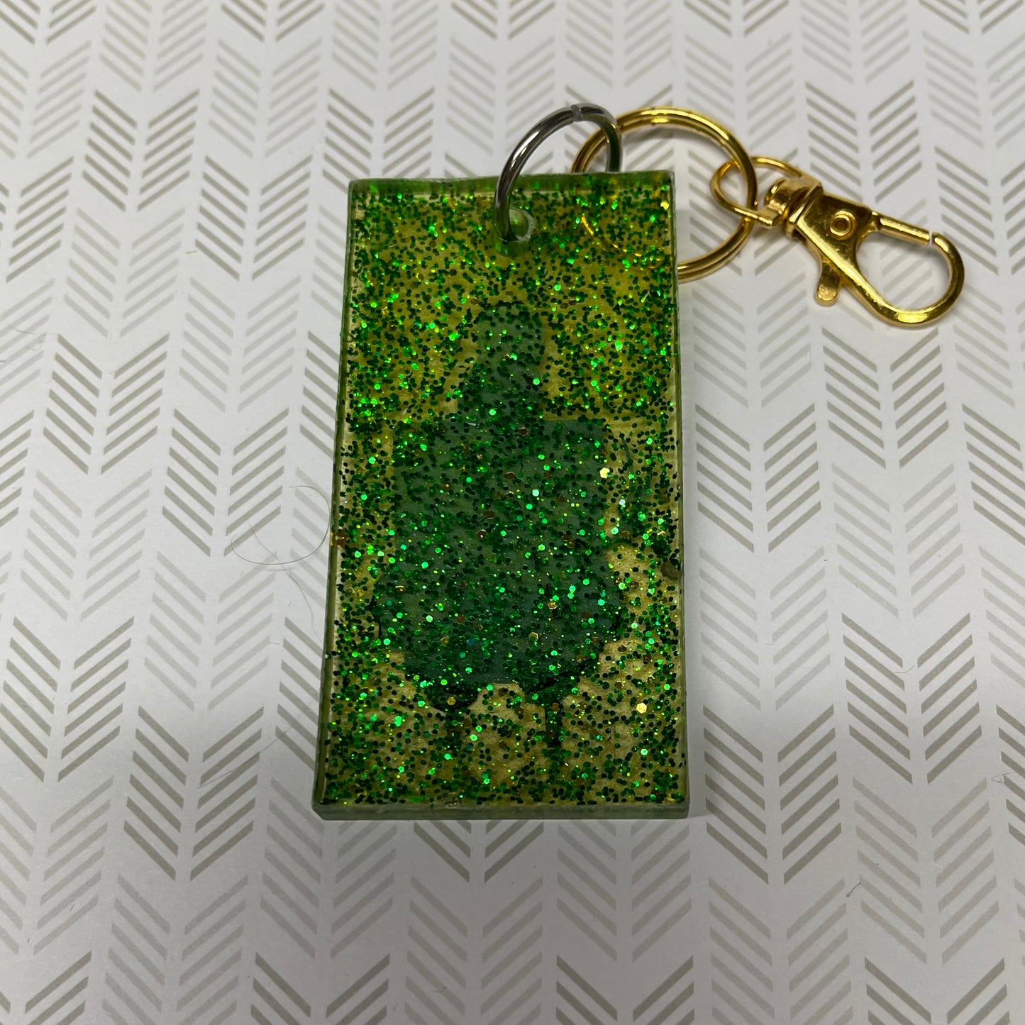 Green Comic Book Resin Keychain