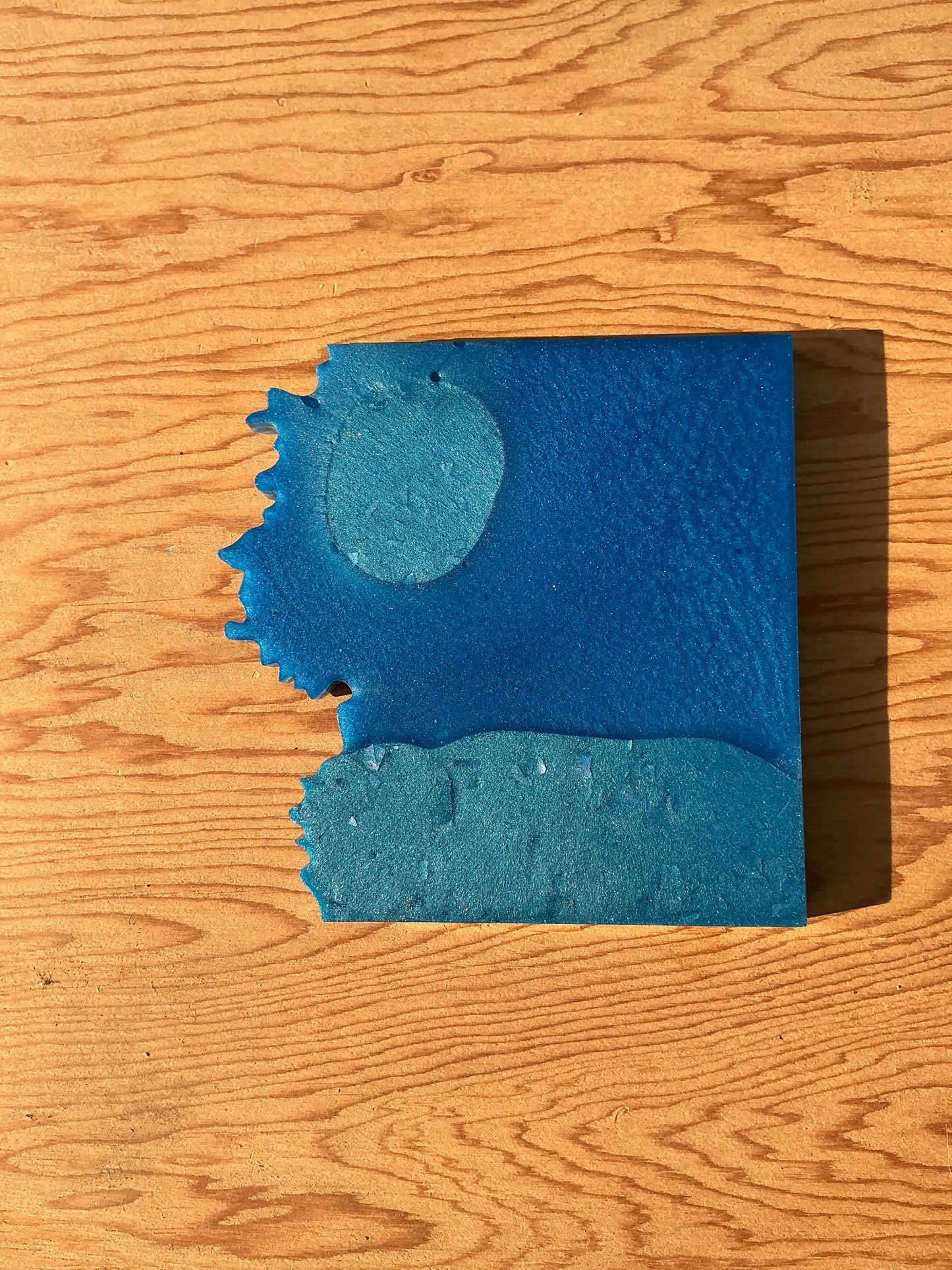 Blue Blur Comic Book Resin Coaster