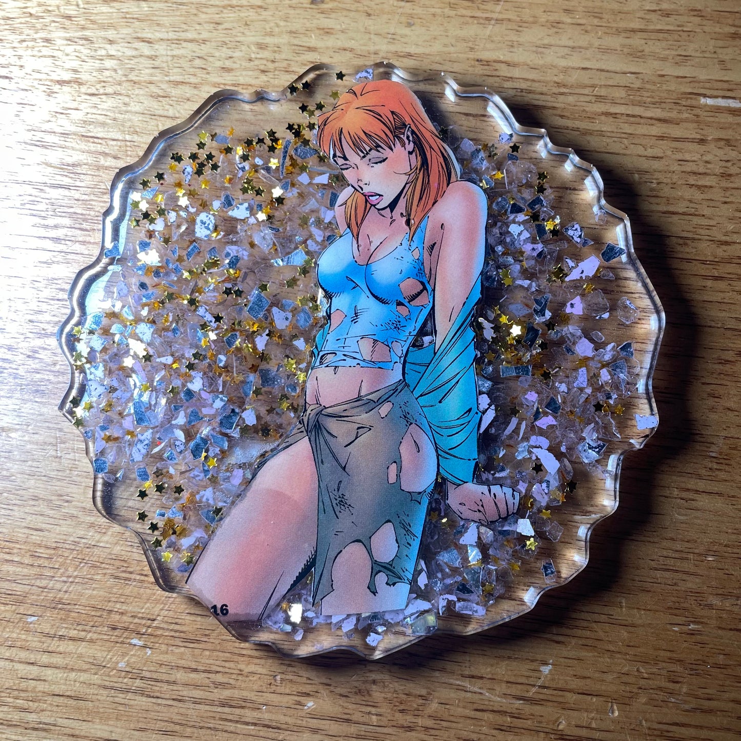 “Torn to Pieces” Comic Book Resin Coaster