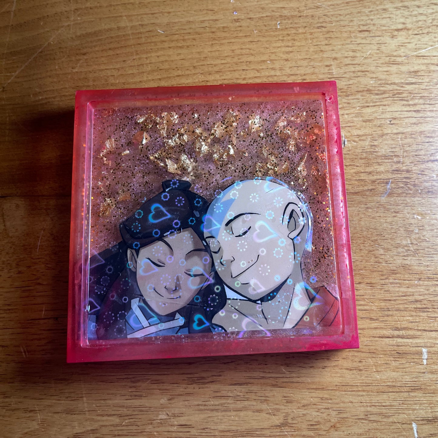 Elemental Love Comic Book Resin Coaster